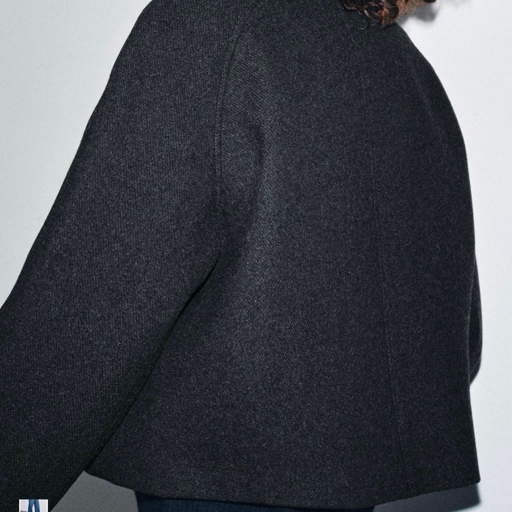 Zara Women’s Dark Gray Pea crop coat - Picture 7 of 10
